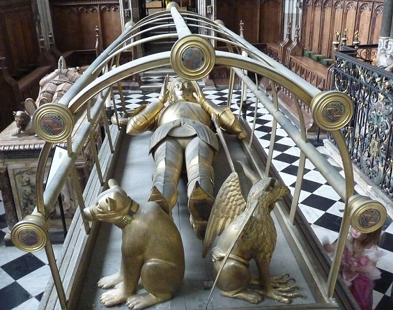 ,Effigie en bronze de Richard de Beauchamp - dans la chapelle de la collgiale de Beauchamp de Sainte-Marie  Warwick